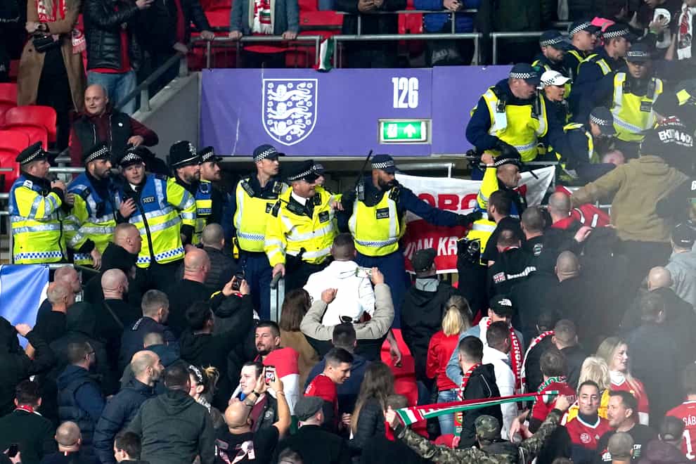 Hungary fans have been banned from attending their qualifier away to Poland on November 15 after clashes with police at the qualifying match against England at Wembley on October 12 (Nick Potts/PA)