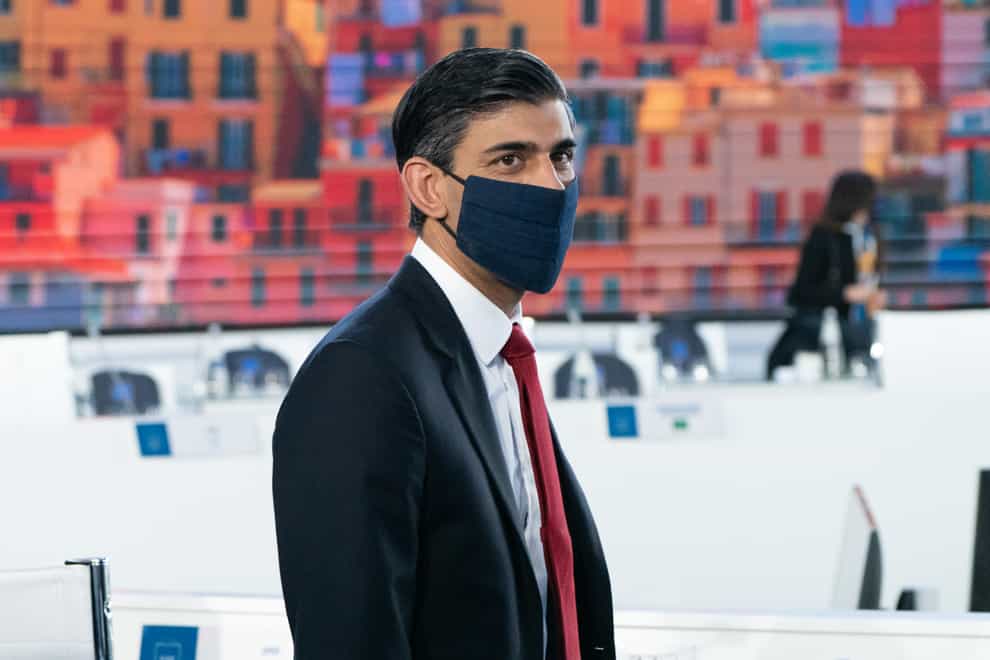 Chancellor of the Exchequer Rishi Sunak during the G20 summit in Rome, Italy. (Stefan Rousseau/PA)