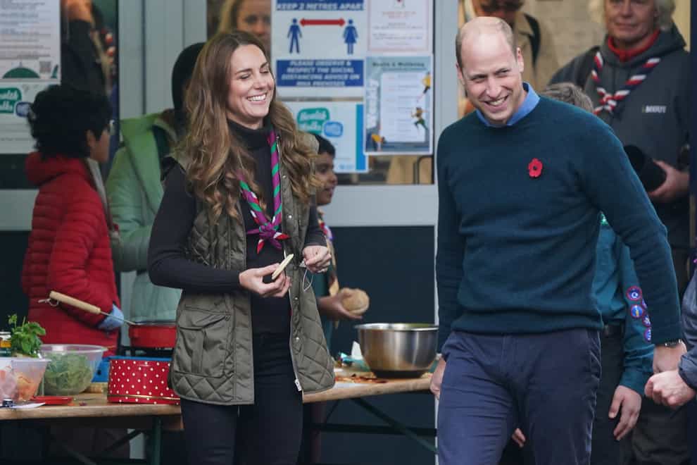 The Duke and Duchess of Cambridge leave after a visit to celebrate the Scouts’ Promise To The Planet campaign at Alexandra Park in Dennistoun, Glasgow (Owen Humphreys/PA)