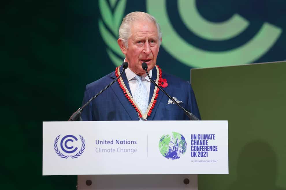 The Prince of Wales speaking during the Action on Forests and Land Use event during the Cop26 summit at the Scottish Event Campus (SEC) in Glasgow. Picture date: Tuesday November 2, 2021.