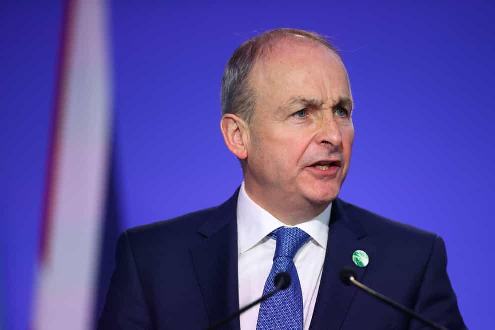 Taoiseach Micheal Martin speaking during the Cop26 summit in Glasgow (PA)