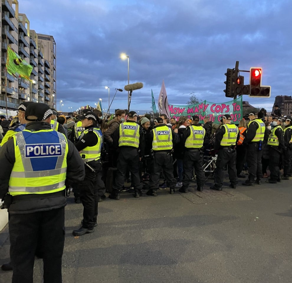 Protestors outside the Cop26 global climate summit in Glasgow (Dan Barker/PA)