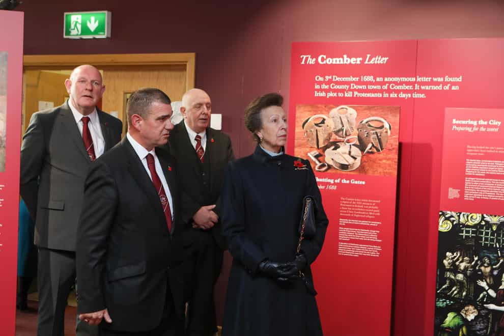 The Princess Royal during a visit to The Siege Museum, Derry (Matt Mackey/Press Eye)