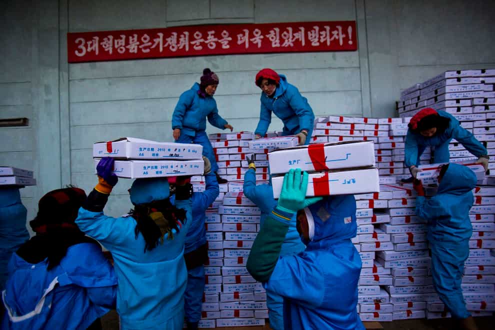 China and Russia’s draft resolution calls for North Korea to be allowed to export seafood (AP Photo/David Guttenfelder)
