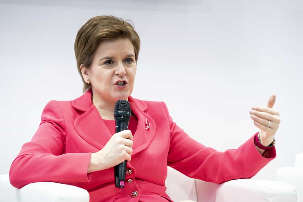 The First Minister was speaking at an event which coincided with Cop26 (Jane Barlow/PA)