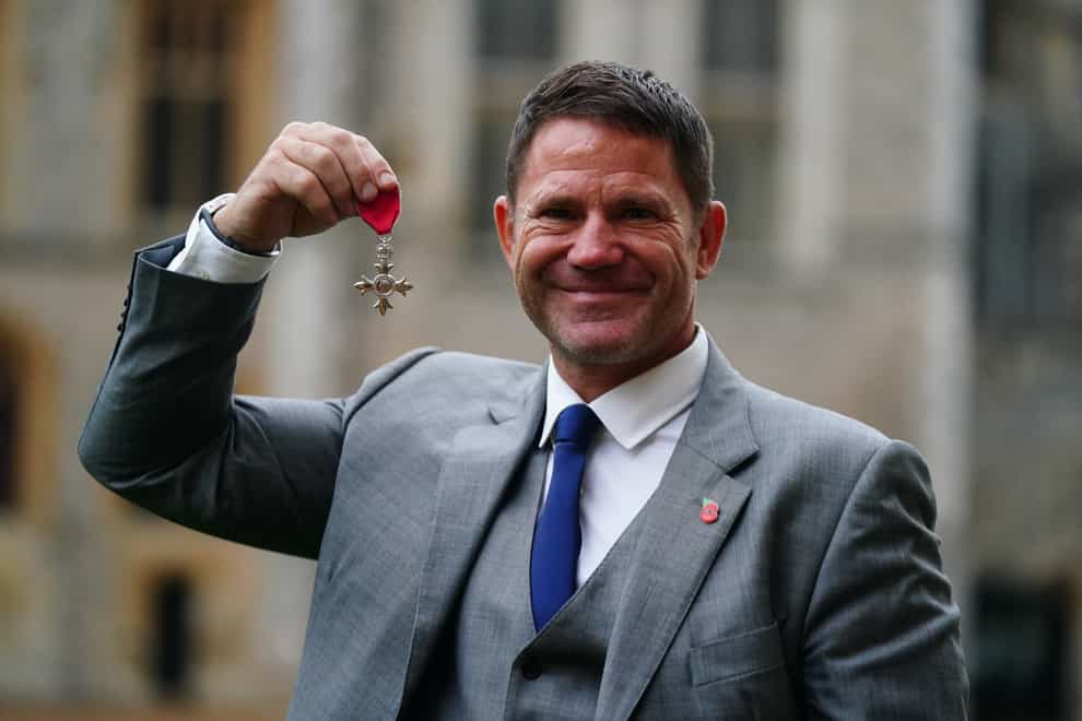 Stephen Backshall after receiving the MBE (Victoria Jones/PA)