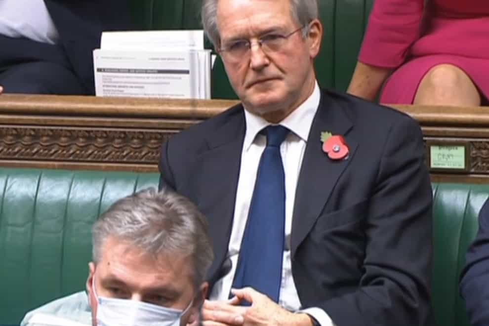 Former Cabinet minister Owen Paterson in the House of Commons, London, as MPs debated an amendment calling for a review of his case after he received a six-week ban from Parliament over an “egregious” breach of lobbying rules. Picture date: Wednesday November 3, 2021.