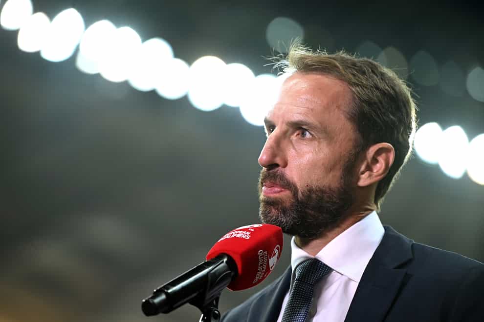Gareth Southgate says England have to ‘get on with it’ after being handed a one-match stadium ban (PA)