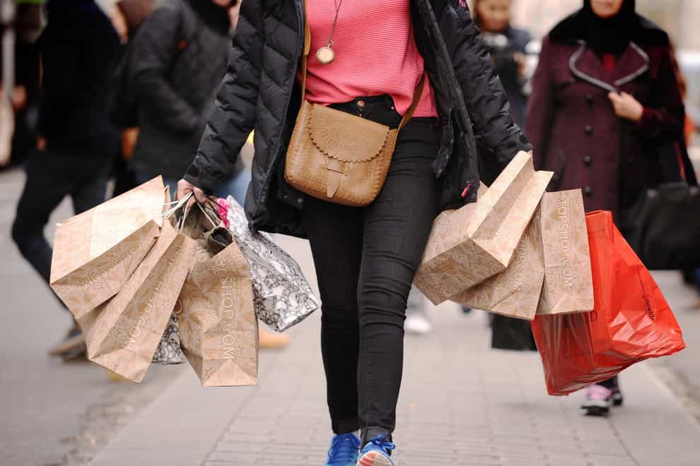 One in eight adults has already started shopping for Christmas presents and food they would normally have bought a bit later in the year, figures suggest (Dominic Lipinski/PA)