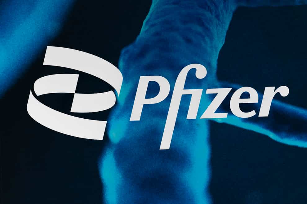 The Pfizer logo (Mark Lennihan/AP)