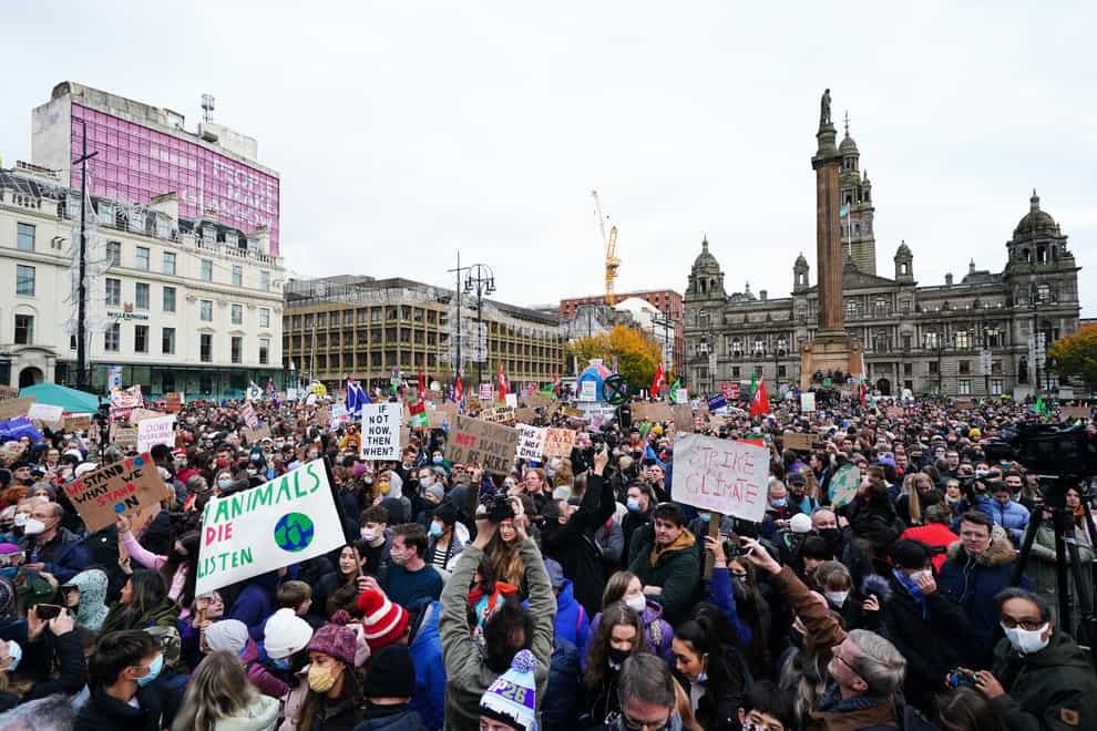 More than 8.000 people took part in the march (Jane Barlow/PA)