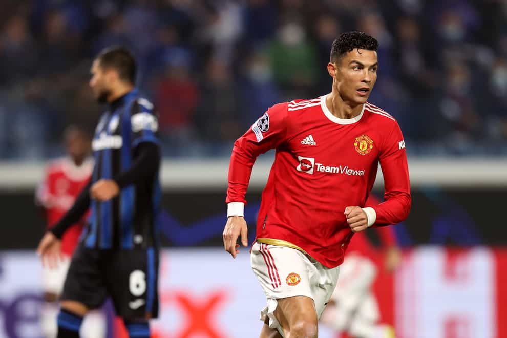 Cristiano Ronaldo made it nine goals in 11 games for Manchester United this season with his Champions League double against Atalanta (Francesco Scaccianoce/PA)