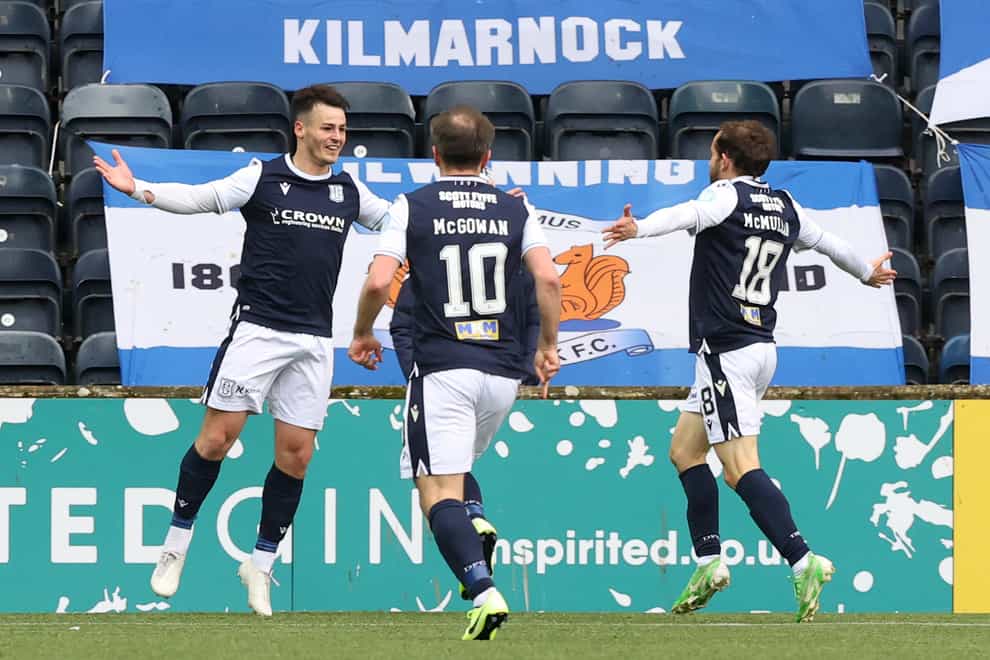 Dundee’s Danny Mullen (left) is looking forward to Celtic’s visit (Jeff Holmes/PA)