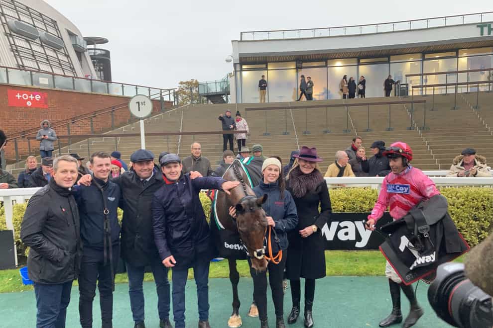 Brewin’upastorm with connections at Aintree (Ashley Iveson/PA)