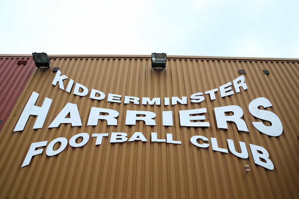 Kidderminster celebrated an FA Cup win over Grimsby (Barrington Coombs/PA).