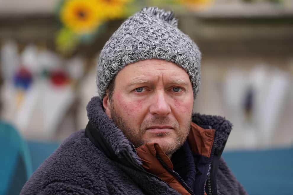 Richard Ratcliffe outside the Foreign Office in London, during his continued hunger strike (Kirsty O’Connor/PA)