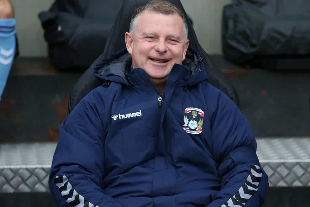 Mark Robins was full of praise for his Coventry side (Barrington Coombs/PA).