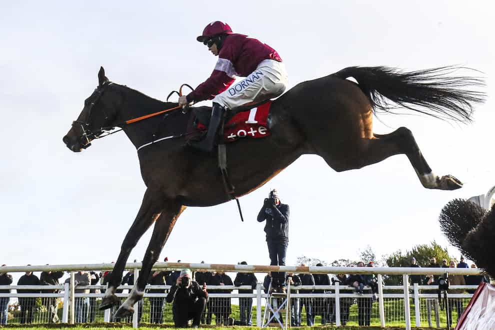 Notebook clears the last fence to win the Tote Fortria Chase at Navan (Brian Lawless/PA)