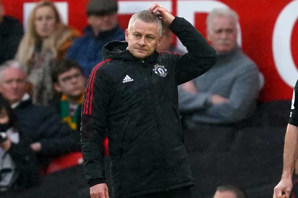 Ole Gunnar Solskjaer’s Manchester United were beaten 2-0 by Manchester City at Old Trafford on Saturday (Martin Rickett/PA).