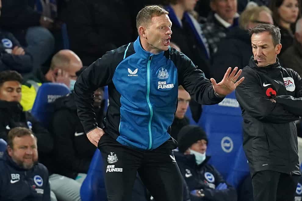 Newcastle interim manager Graeme Jones believes he will be handing over an improving side after Isaac Hayden’s equaliser forced a 1-1 draw at 10-man Brighton (Gareth Fuller/PA)