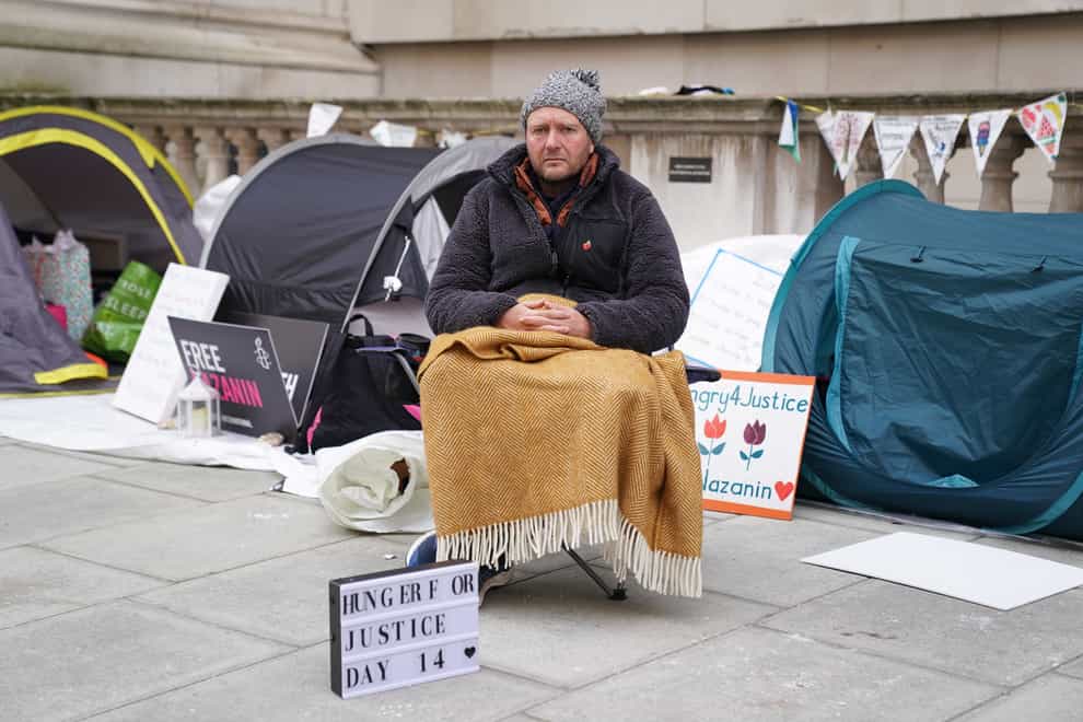 Richard Ratcliffe, husband of Iranian detainee Nazanin Zaghari-Ratcliffe, has said he is looking and feeling ‘rougher’ on the 16th day of his hunger strike outside the Home Office