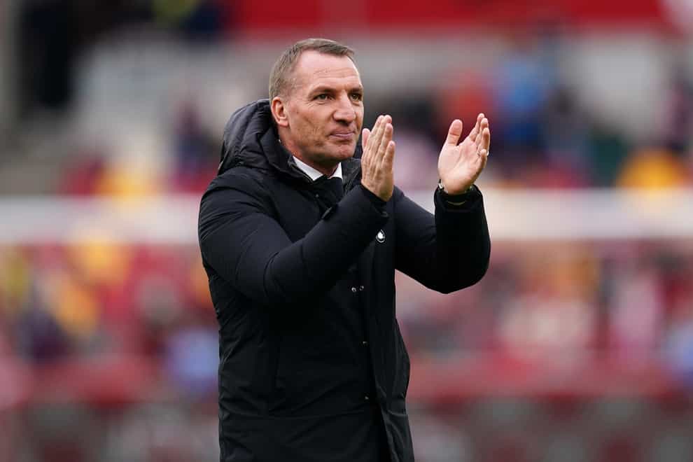 Brendan Rodgers said he was proud of Leicester’s performance at Leeds (John Walton/PA)