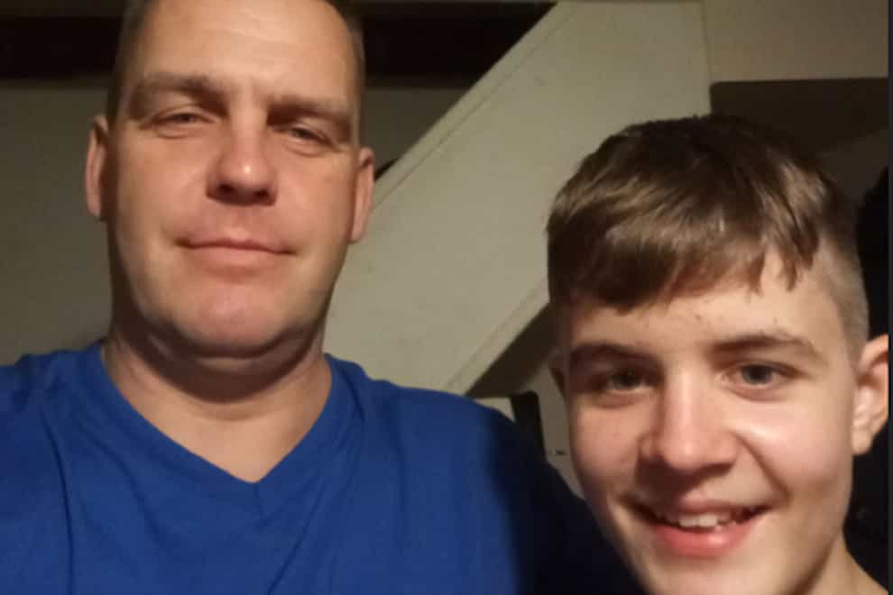 Roberts Buncis with his father, Edgars, left. Roberts was murdered in December last year in Fishtoft, Boston (Lincolnshire Police/PA)