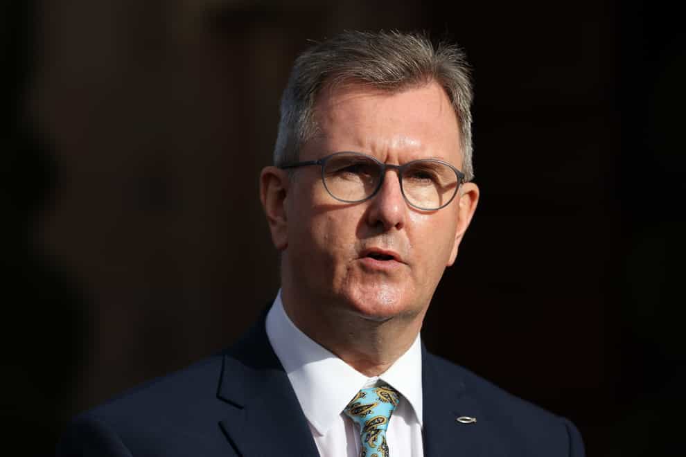 Leader of the DUP, Sir Jeffrey Donaldson, has condemned recent outbreaks of violence (Liam McBurney/PA)