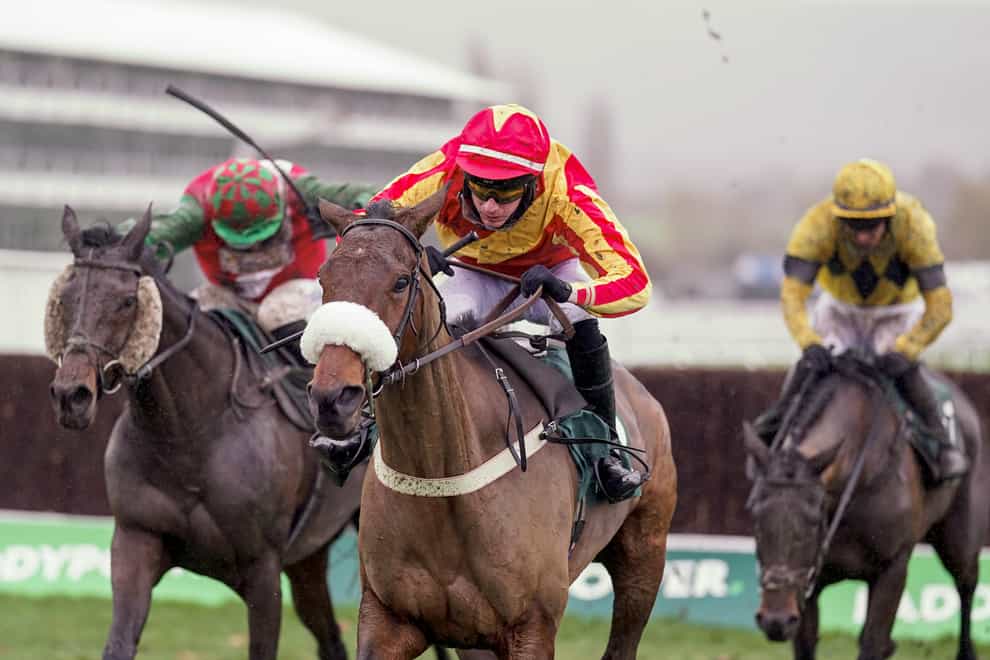 Coole Cody (red/yellow) is set to bid for back-to-back victories in the Paddy Power Gold Cup for the second year running at Cheltenham (Alan Crowhurst/PA)
