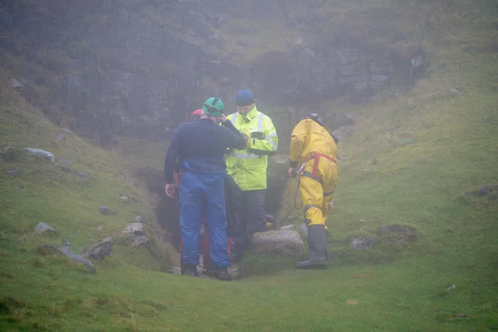 The man was brought out of Ogof Ffynnon Ddu in the Brecon Beacons (Ben Birchall/PA)