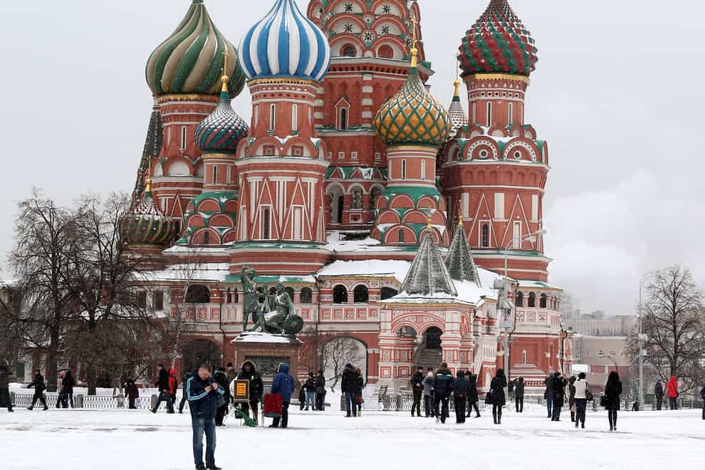 General view of St. Basil’s Cathedral in Moscow, Russia (Steve Parsons/PA)