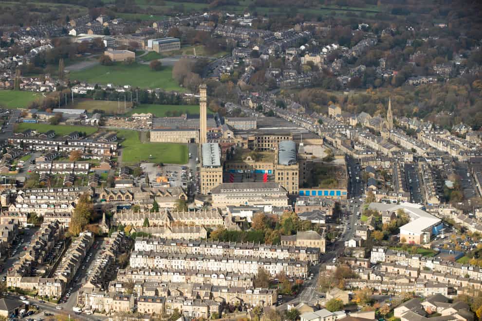 An aerial view showing Lister’s Mill (otherwise known as Manningham Mills) in Bradford, Yorkshire (Danny Lawson/PA)