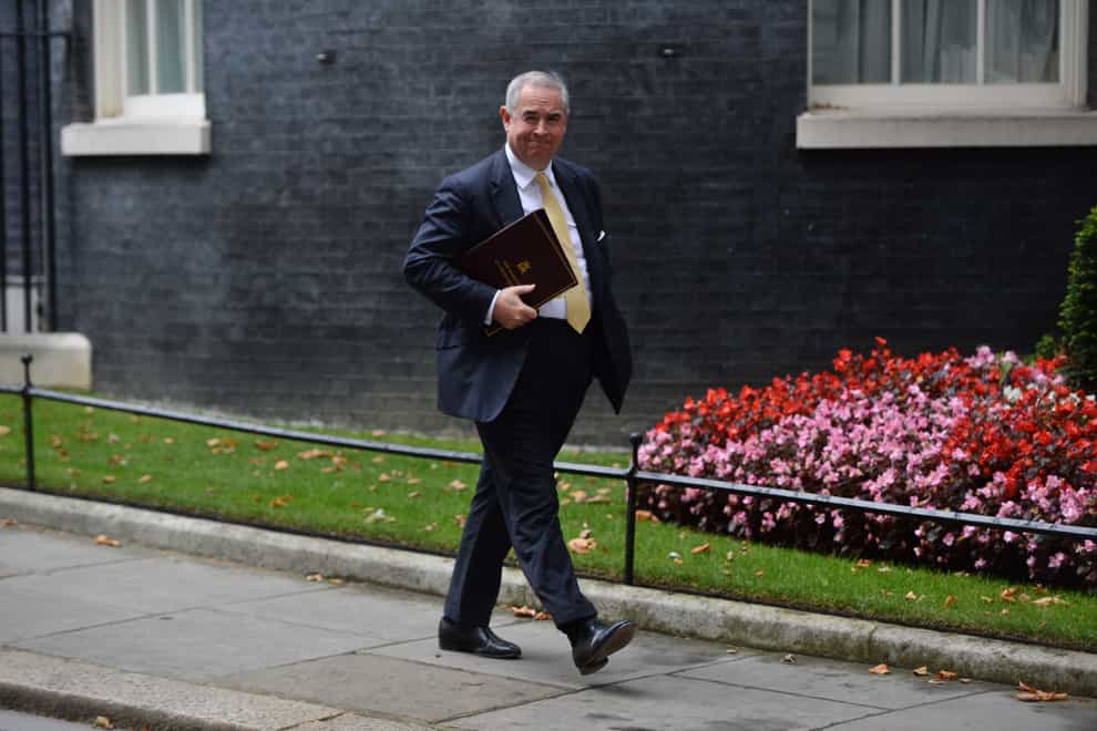 Former Attorney General Geoffrey Cox in Downing Street in Westminster.