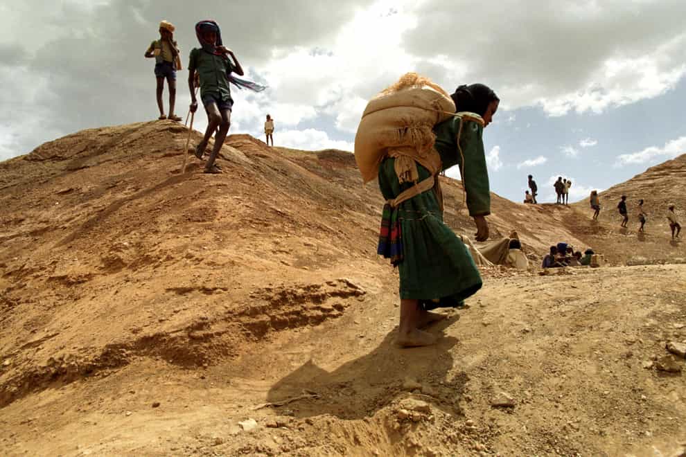 A dam being built in Adi Abi, Tigray Province (Louisa Buller/PA)