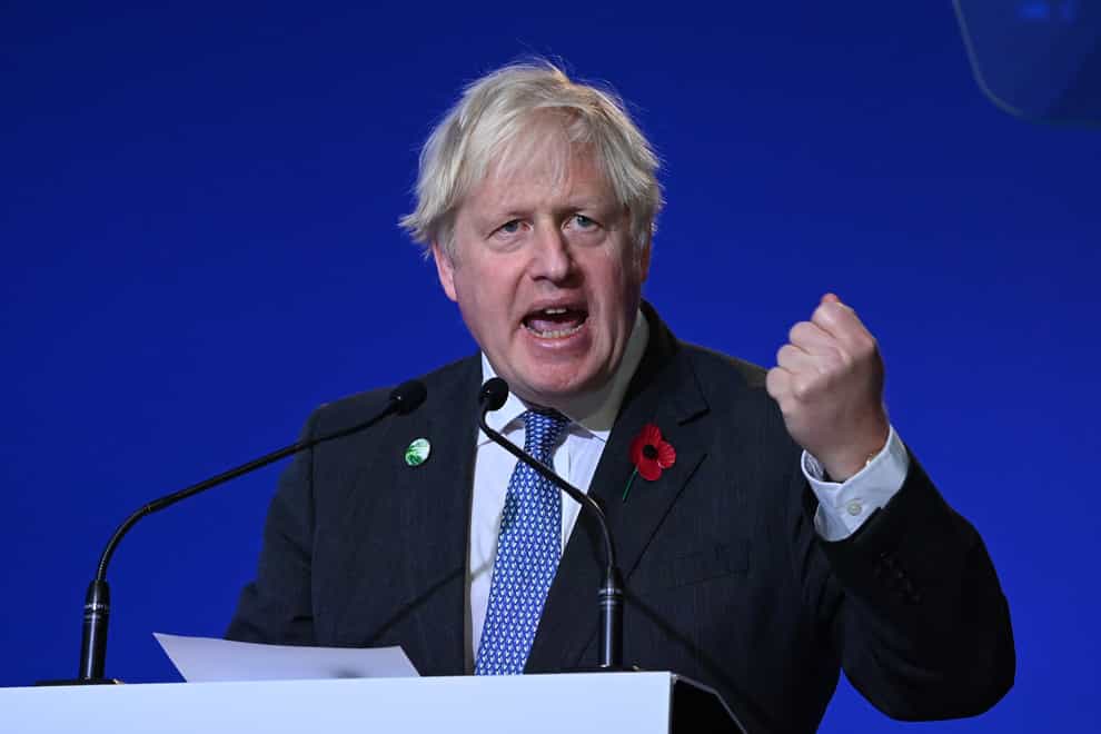 Prime Minister Boris Johnson speaking during the opening ceremony for the Cop26 summit (Jeff J Mitchell/PA)