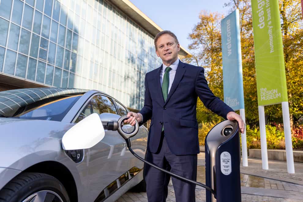 Grant Shapps unveils the new EV charging point (Ministry of Transport/PA)