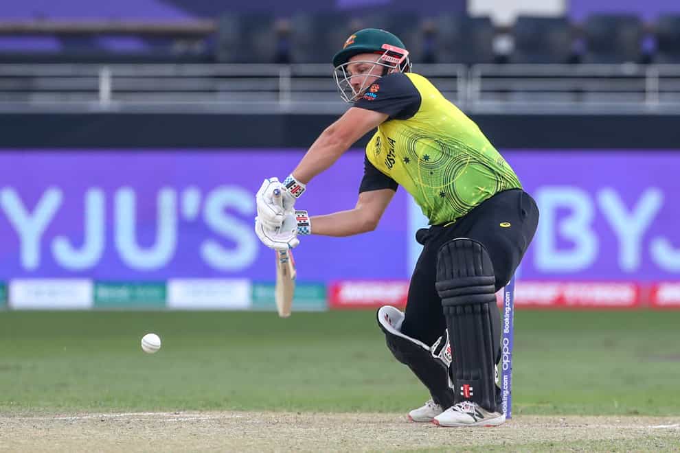 Australia captain Aaron Finch in action against Bangladesh (Aijaz Rahi/AP).