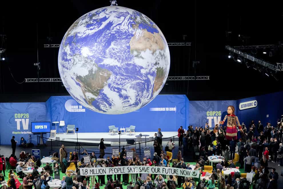 A first draft of the Glasgow pact that could be agreed at the Cop26 climate talks has been published (Jane Barlow/PA)
