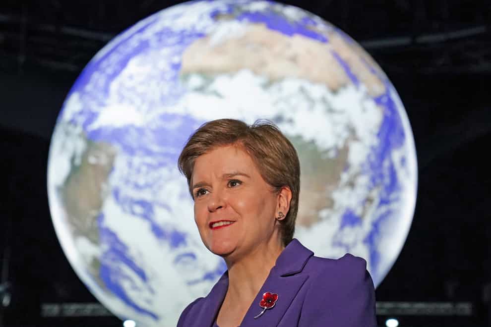 First Minister Nicola Sturgeon said the transition away from fossil fuels must be a just one (Jane Barlow/PA)
