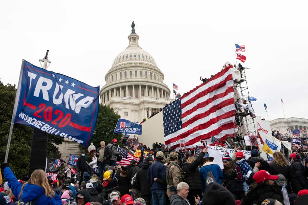 The scene outside the US Capitol in Washington on January 6 (Jose Luis Magana/AP)
