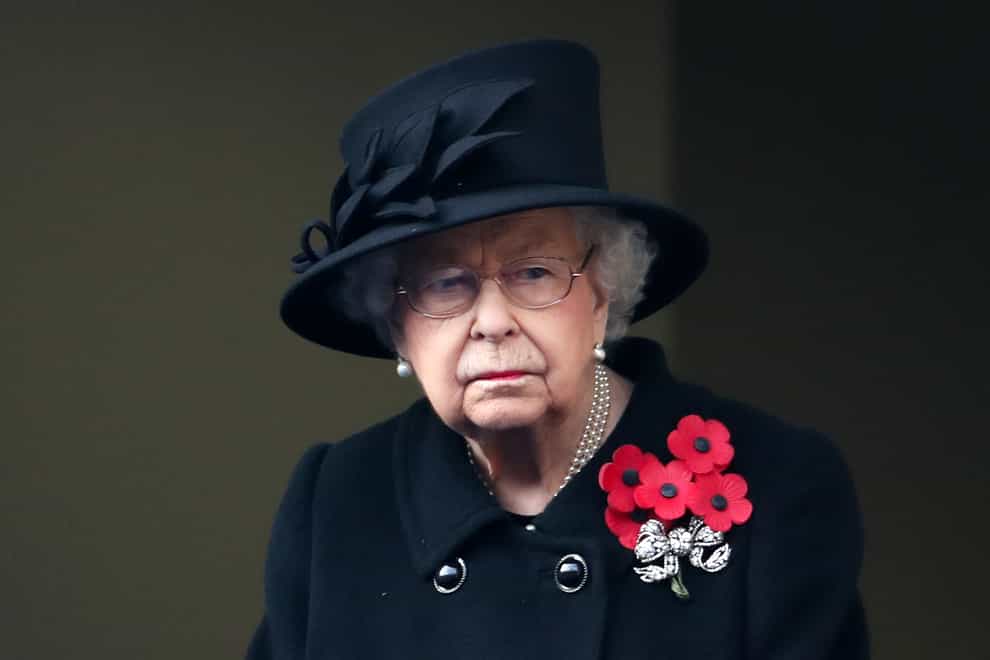 The Queen during the National Service of Remembrance at the Cenotaph in 2020 (Chris Jackson/PA)