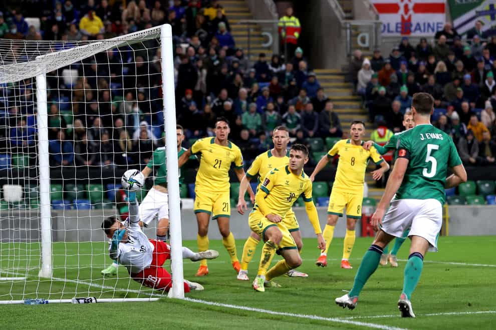 A first-half own goal from Benas Satkus gave Northern Ireland victory in Belfast (Liam McBurney/PA)