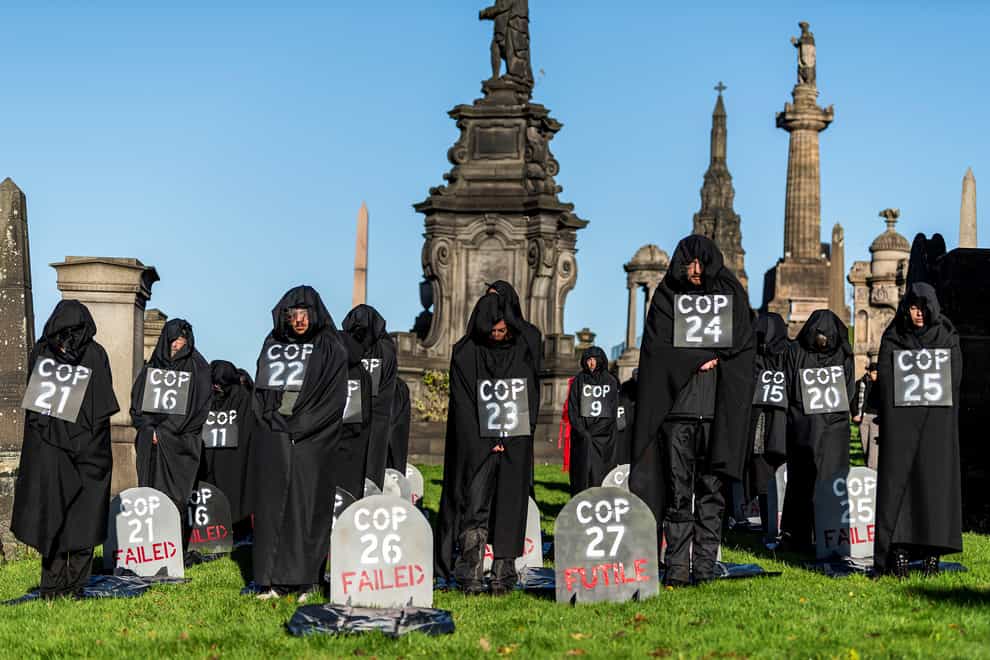 Extinction Rebellion activists at Glasgow Necropolis (Mark Richards/Aurora Imaging)