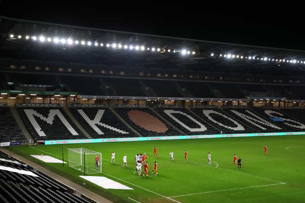 Liam Manning wants Stadium MK to become a fortress (Tim Goode/PA)