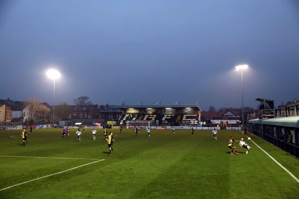 The lights did not stay on as Marine hosted Dunston in the FA Trophy (Barrington Coombs/PA)
