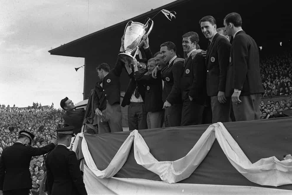 Celtic parade the European Cup in 1967 (PA)