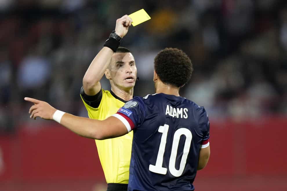 Che Adams is among the Scotland players on a yellow card (Florian Schrotter/PA)