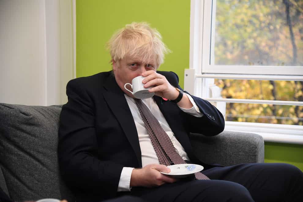 Prime Minister Boris Johnson during his visit to Woodgrange GP Surgery vaccination centre in east London (/PA)