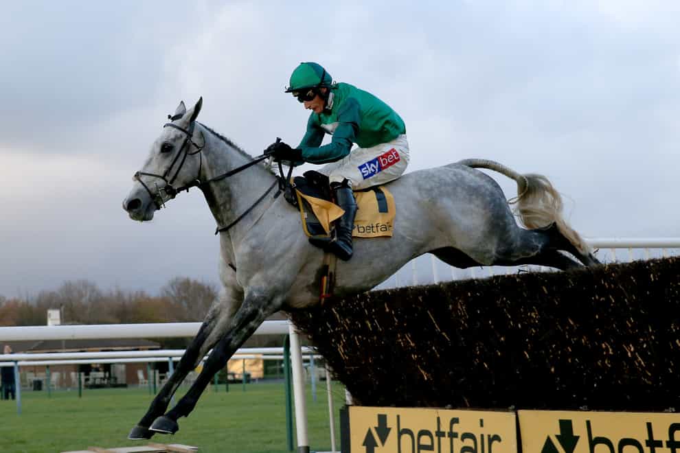 Bristol De Mai ridden by Daryl Jacob clears the last fence to win the Betfair Steeple Chase during Betfair Chase Day at Haydock Park Racecourse, Haydock (Clint Hughes/PA)