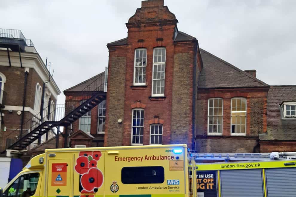 Emergency services outside Rosemead Preparatory School in Dulwich (London Fire Brigade/PA)